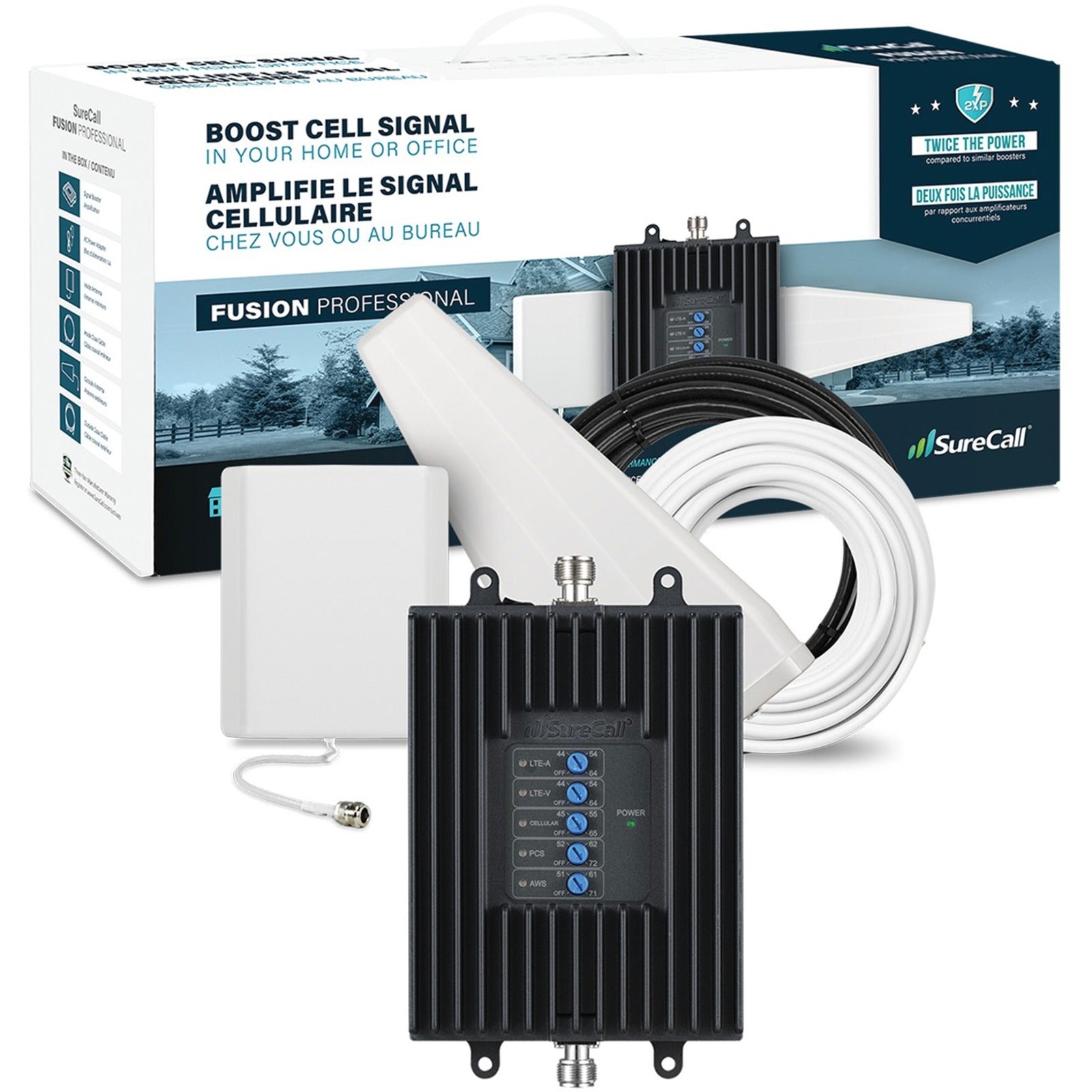 SureCall SC-FUSIONPRO Fusion Professional Cellular Phone Signal Booster, 8000 Sq. ft. Coverage