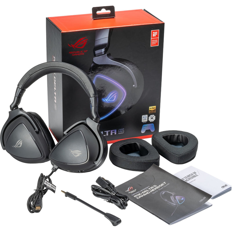 ROG Delta S complete package with accessories and documentation