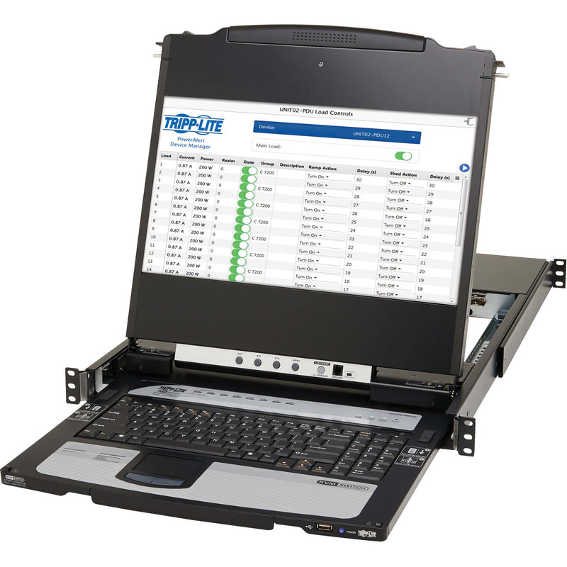 KVM console displaying system monitoring interface with real-time updates