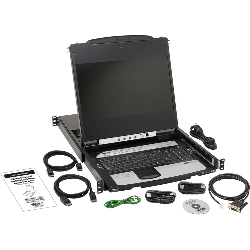 KVM console with included cables, accessories, and documentation