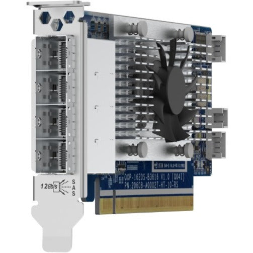 QNAP QXP-1620S-B3616W High-Bandwidth, Full Duplex 12Gb/s SAS Card, 4 SAS Ports, PCI Express 3.0 x16