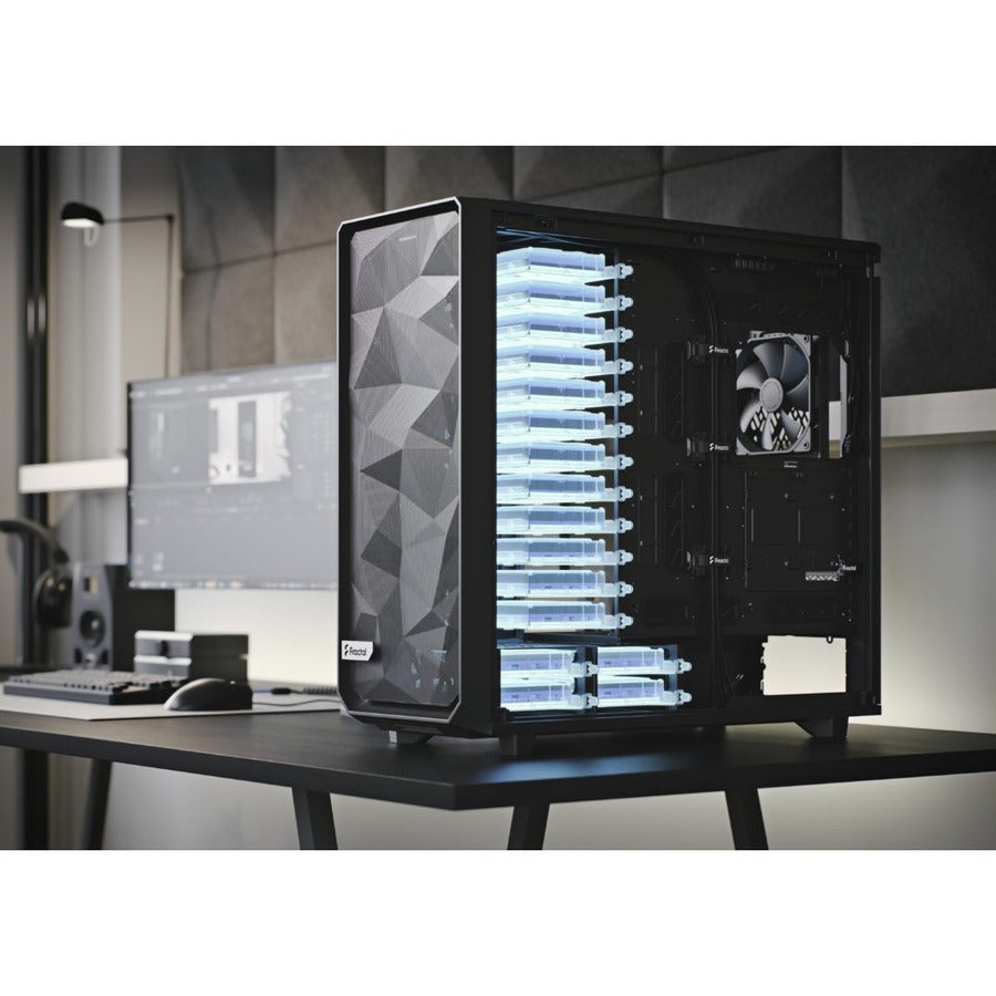 Fractal Design FD-C-MES2X-02 Meshify 2 XL Kotak Komputer Menara Luas dengan Kaca Tempered Hitam