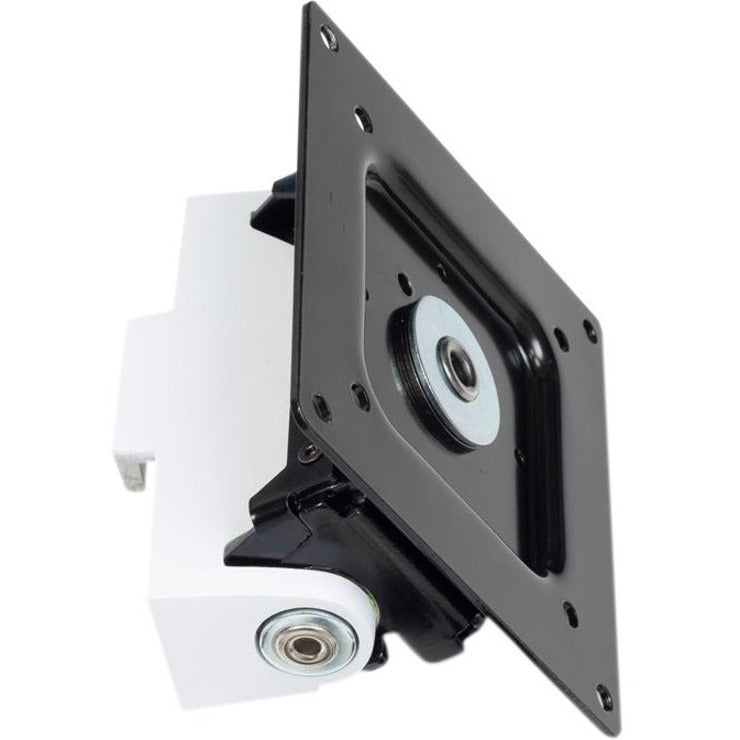 Close-up view of Ergotron HX Heavy-Duty Tilt Pivot mounting plate mechanism in white and black finish