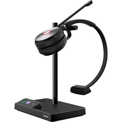 Yealink WH62 headset on vertical charging stand with control base-alternate-image3