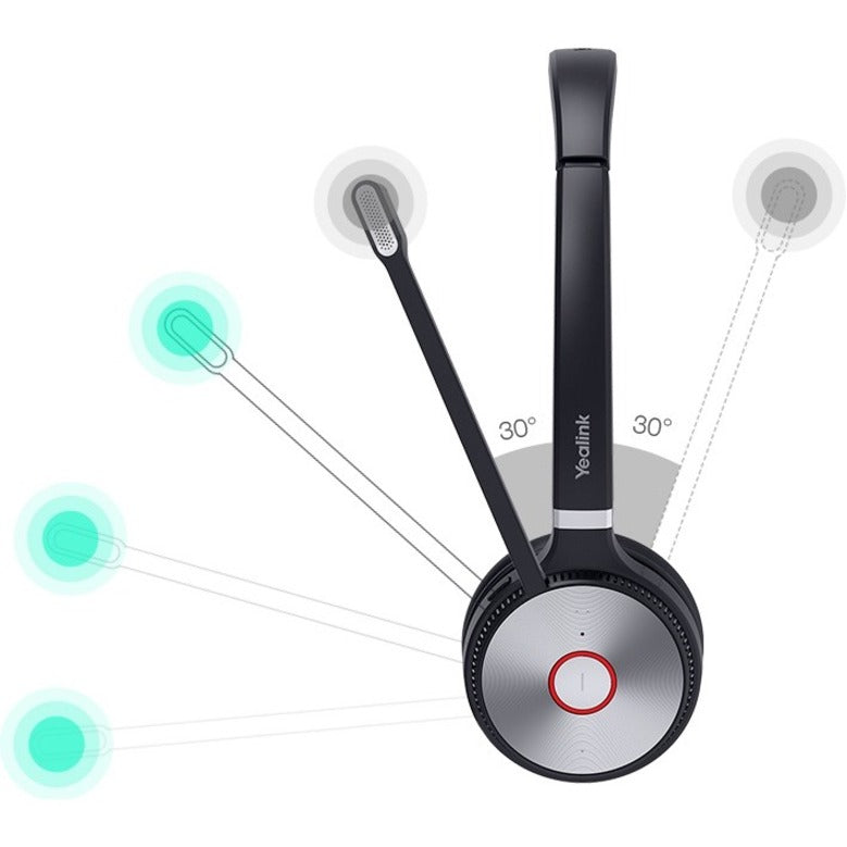 Yealink WH66-DUAL-TEAMS WH66 Headset Monaural Di Atas Kepala Mikrofon yang Dapat Disesuaikan Pengisian Daya Nirkabel Qi Layar Sentuh LCD Perlindungan Pendengaran