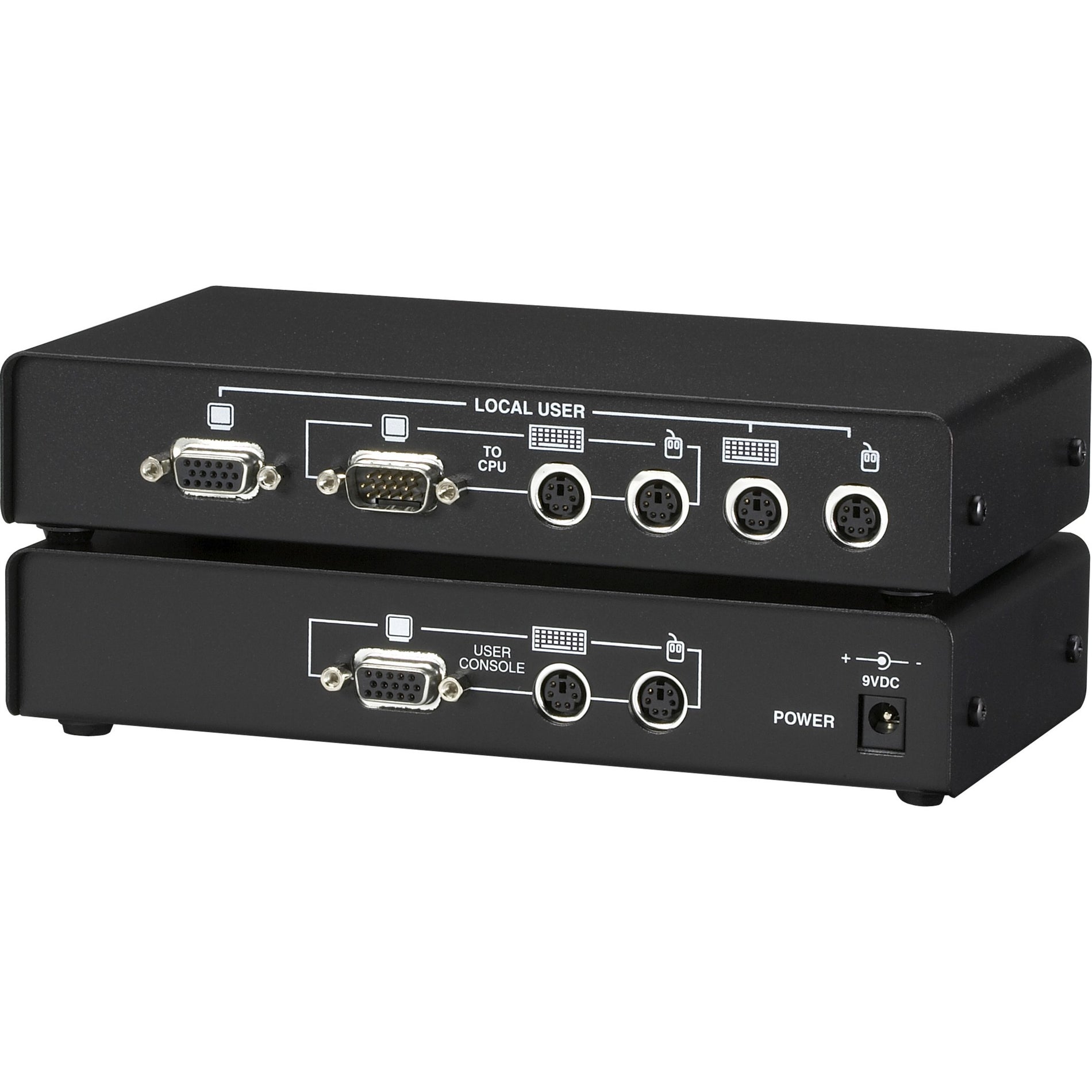 Black Box ACU1009A CAT5 KVM Extenders Dual-Access Kit, XGA, 1024 x 768, 1 Year Warranty, United Kingdom, VGA, PS/2 Port, Network (RJ-45), Rack-mountable, 1000 ft Operating Distance