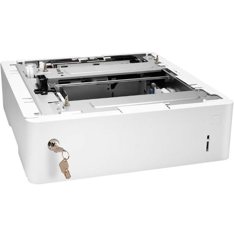 Front view of Troy M610/M611/M612 secure locking paper tray with key lock mechanism visible