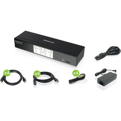 IOGEAR GCS1934H 4-Poort 4K KVMP Schakelaar met HDMI-verbinding USB 3.0 Hub en Audio (TAA) Maximale vide resolutie 4096 x 2160 3 jaar beperkte garantie