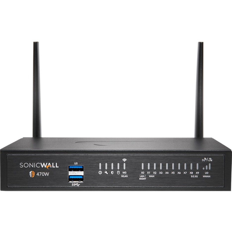 SonicWall 02-SSC-8057 TZ470W Network Security/Firewall Appliance, 8 Ports, Wireless LAN, Rack-mountable