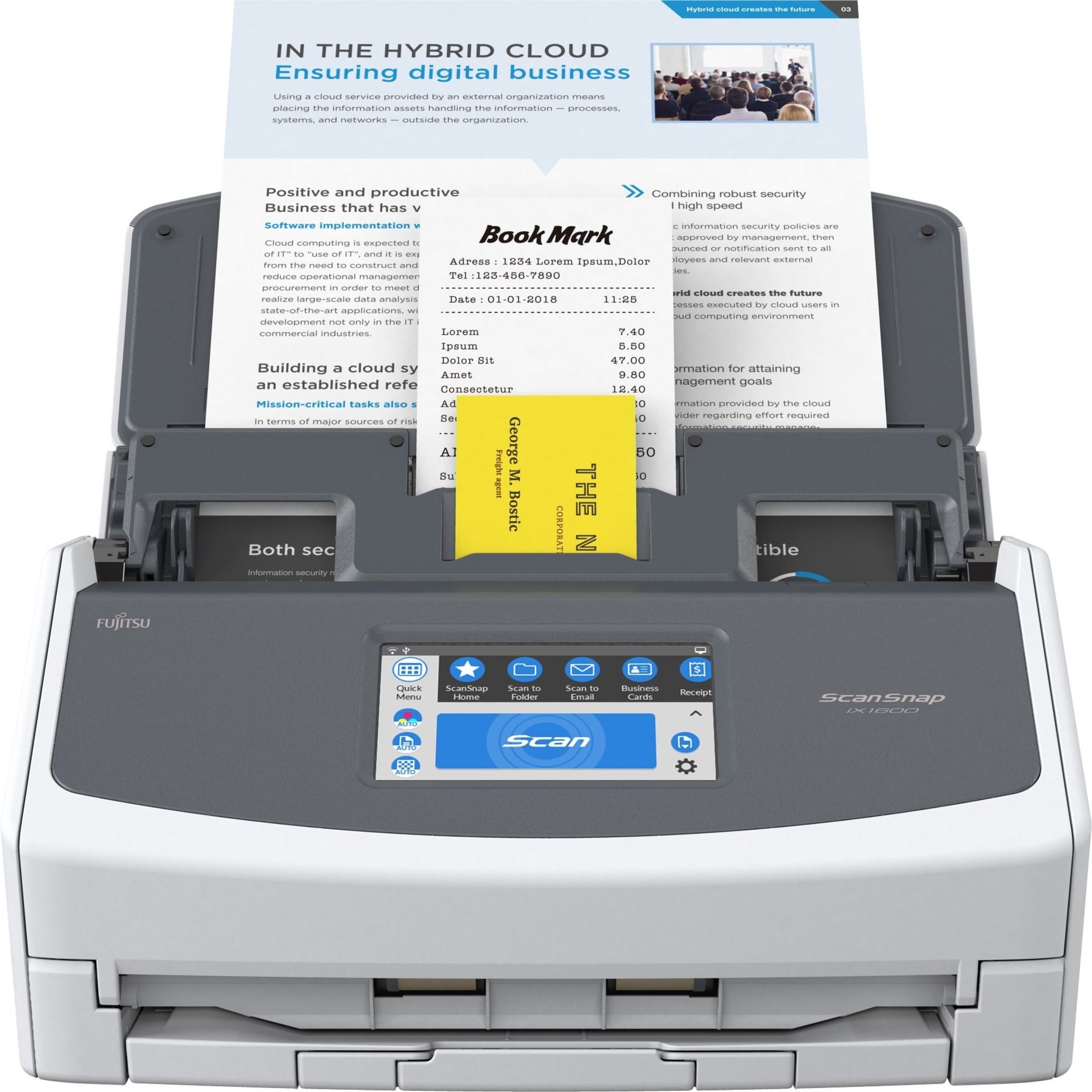 Fujitsu PA03770-B615 ScanSnap iX1600 Vielseitiger Cloud-fähiger Scanner ADF-Scanner Monochrom/Farbe/Graustufen 600 dpi 40 ppm