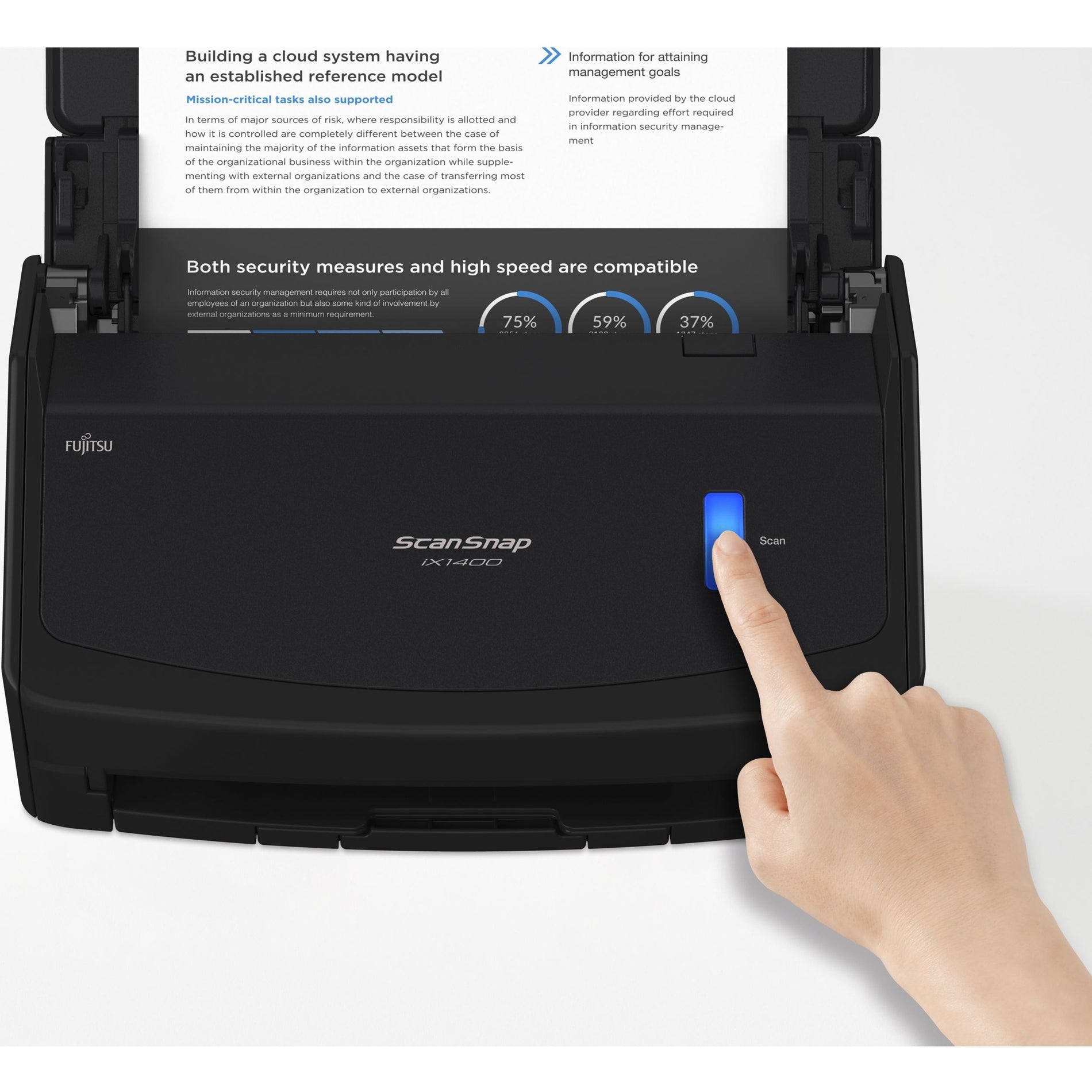 Fujitsu PA03820-B235 ScanSnap iX1400 ADF Scanner - Einfacher Ein-Tasten-Scanner 600 dpi optisch TAA konform