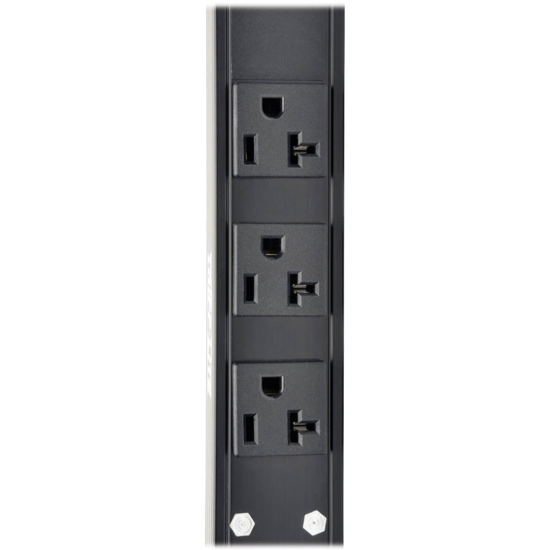 Close-up of PDU outlets showing construction quality and spacing