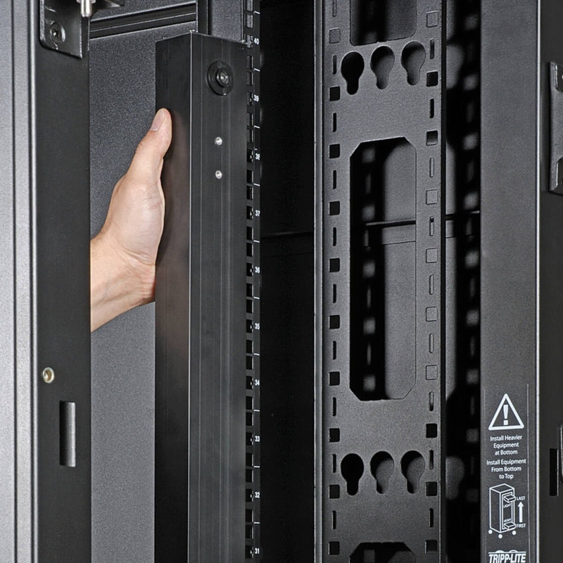 Installation example showing PDU rack mounting versatility