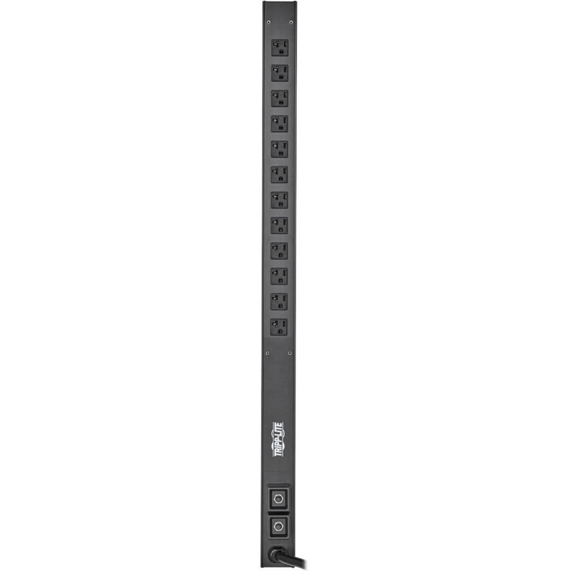 Full-length view of Tripp Lite PDUV30-36 PDU showing vertical outlet arrangement