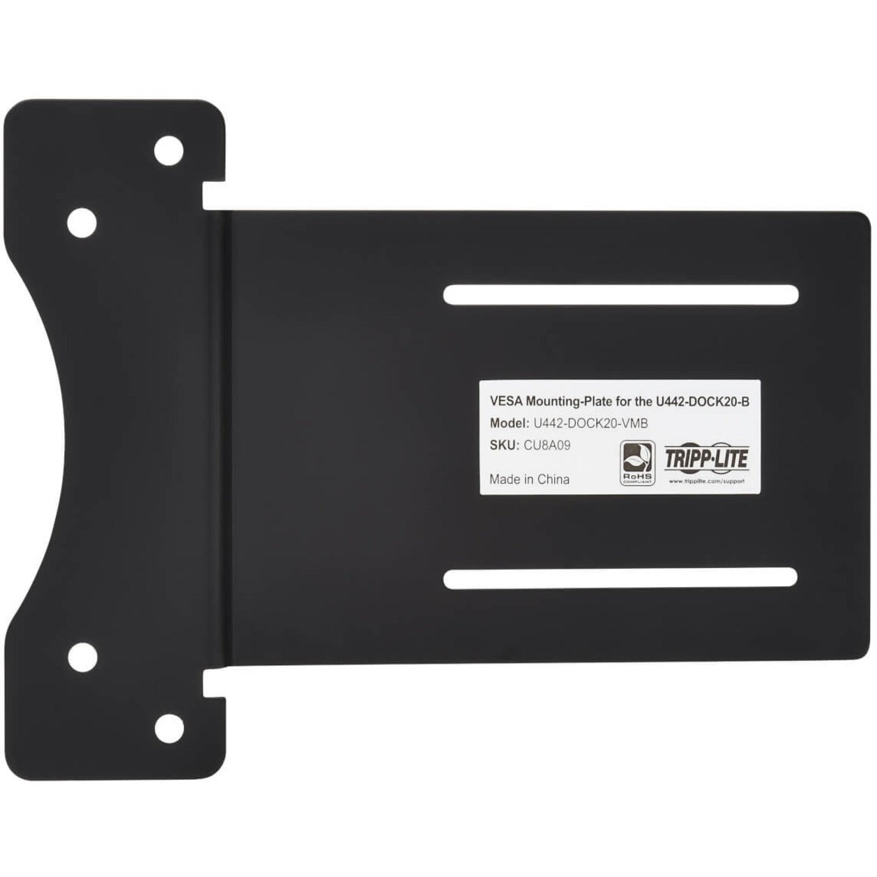 Tripp Lite U442-DOCK20-VMB VESA Mounting Plate for Tripp Lite U442-DOCK20-B Docking Station Sturdy Cable Management  트립 라이트 U442-DOCK20-VMB VESA 마운팅 플레이트 트립 라이트 U442-DOCK20-B 도킹 스테이션 튼튼함 케이블 관리