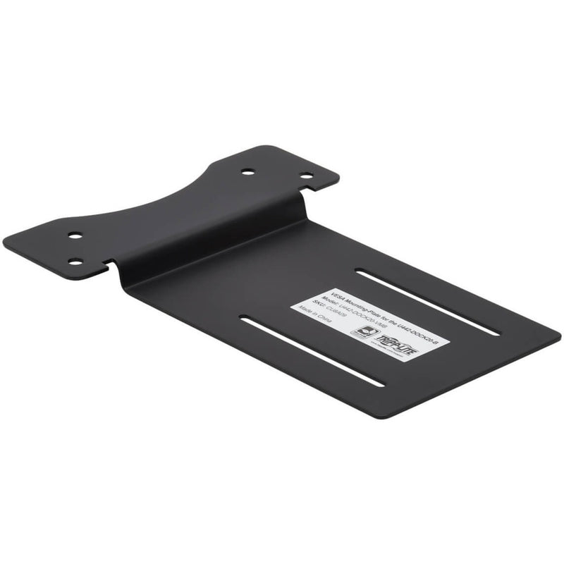 VESA mounting plate with product label and certification markings