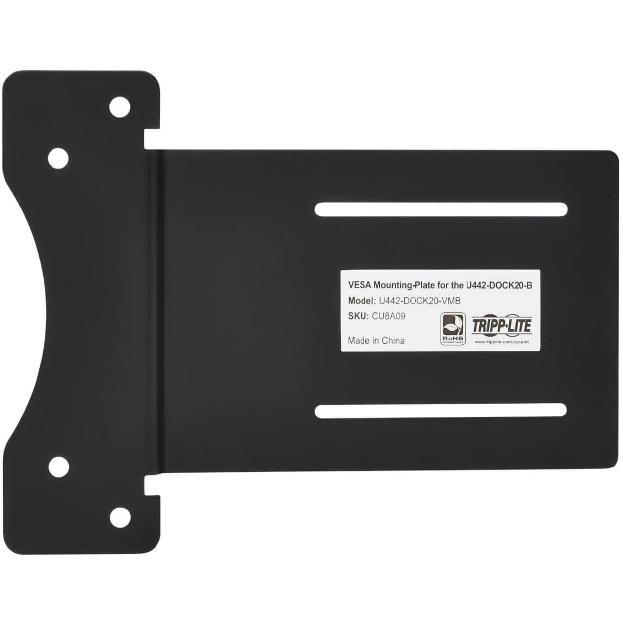 Tripp Lite U442-DOCK20-VMB VESA Mounting Plate for Tripp Lite U442-DOCK20-B Docking Station, Sturdy, Cable Management