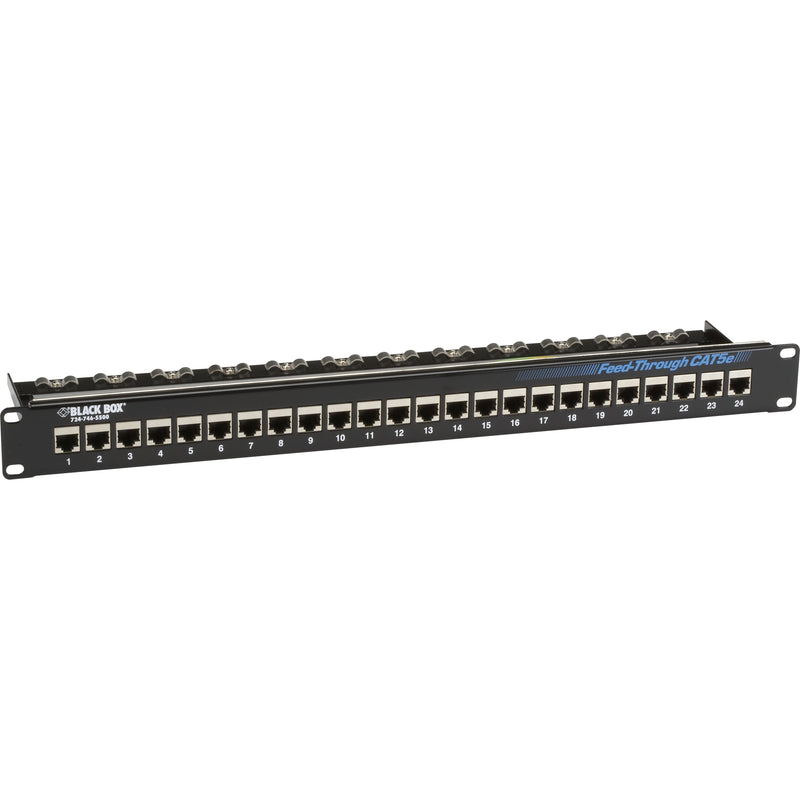 Black Box JPM804A-R2 24-port CAT5e shielded feed-through patch panel with numbered ports and cable management features