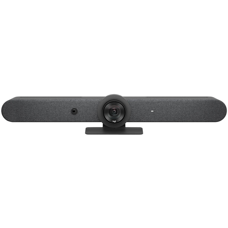 Front view of Logitech Rally Bar showing full length and mounting system