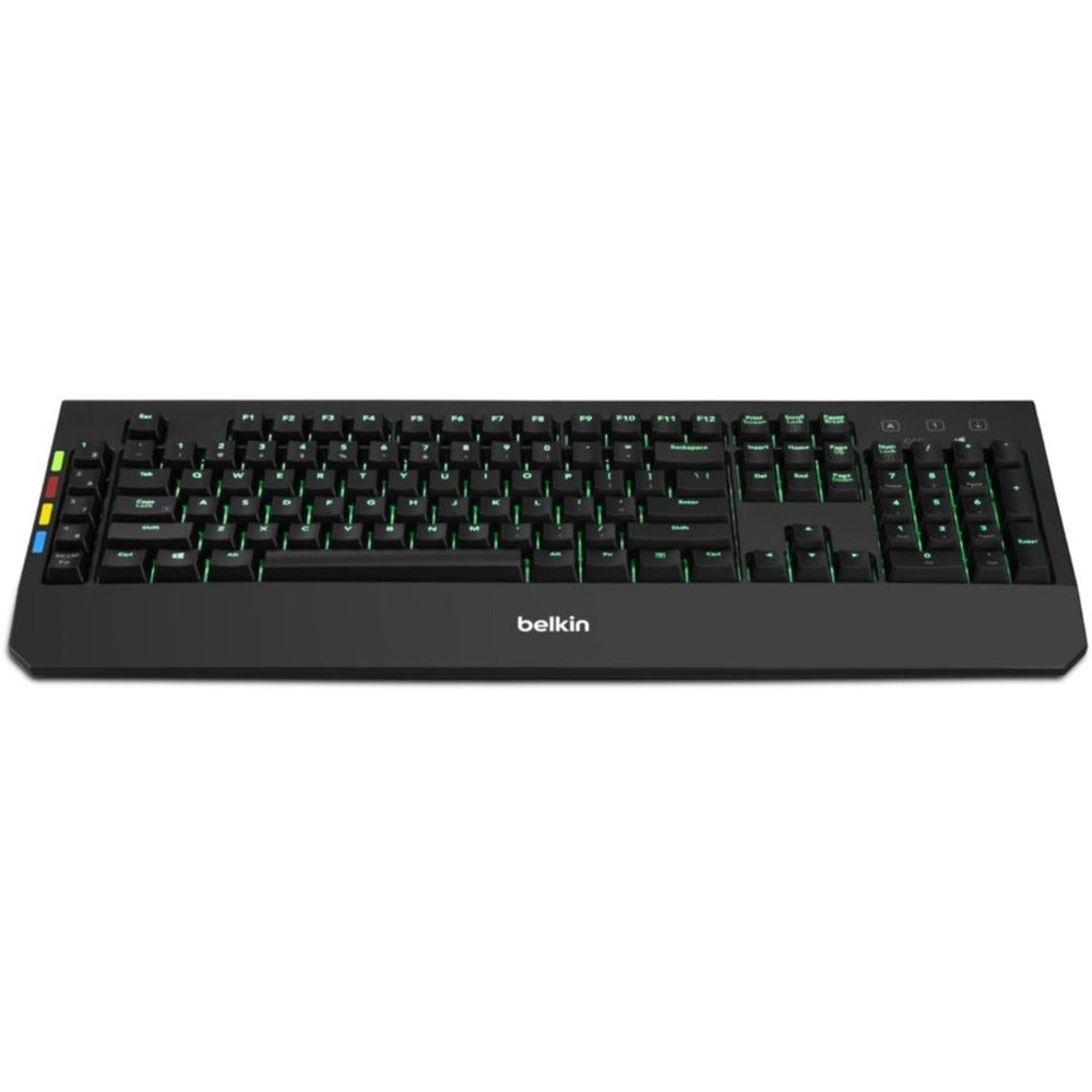 Belkin F1DN008KBD KVM Télécommande Avec Clavier Intégré Rétroéclairé Touches Mécaniques USB