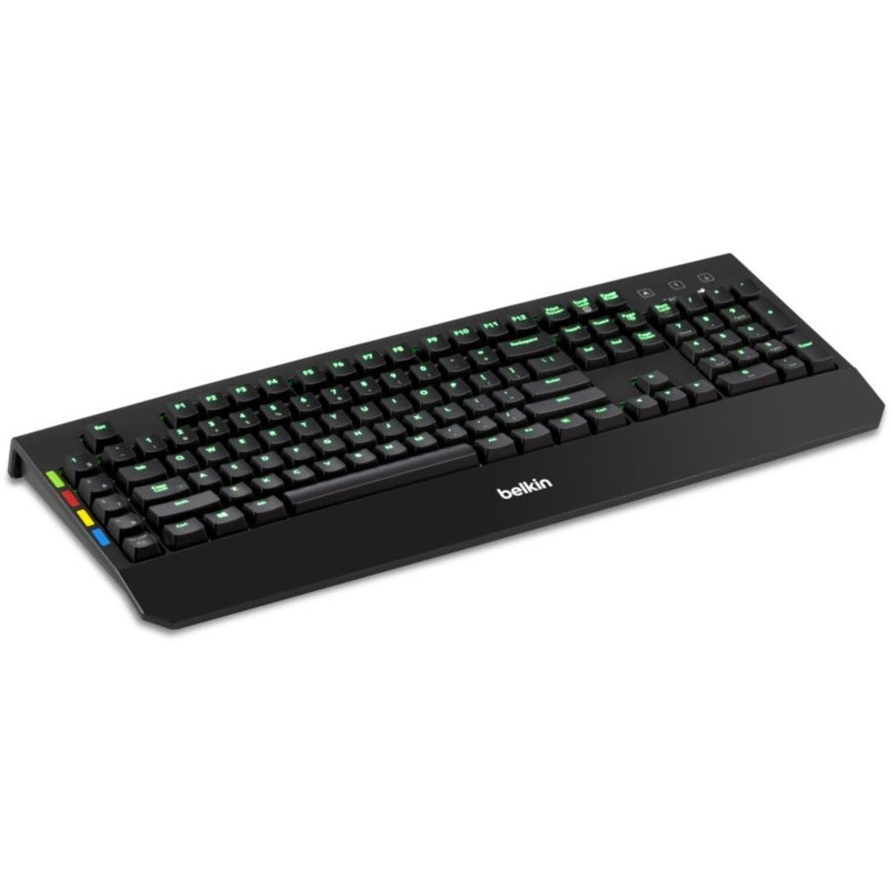 Belkin F1DN008KBD KVM Télécommande Avec Clavier Intégré Rétroéclairé Touches Mécaniques USB