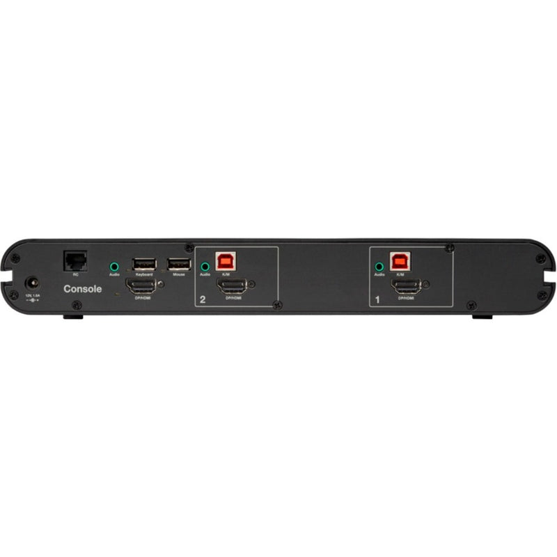 Rear view of Belkin secure KVM switch showing all available ports and connections