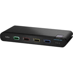 Belkin F1DN104KVM-UNN4 Universeller 2. Gen. Sicherer KVM-Switch 4-Port Einzelkopf ohne CAC 3840 x 2160 Auflösung USB HDMI DisplayPort TAA-konform