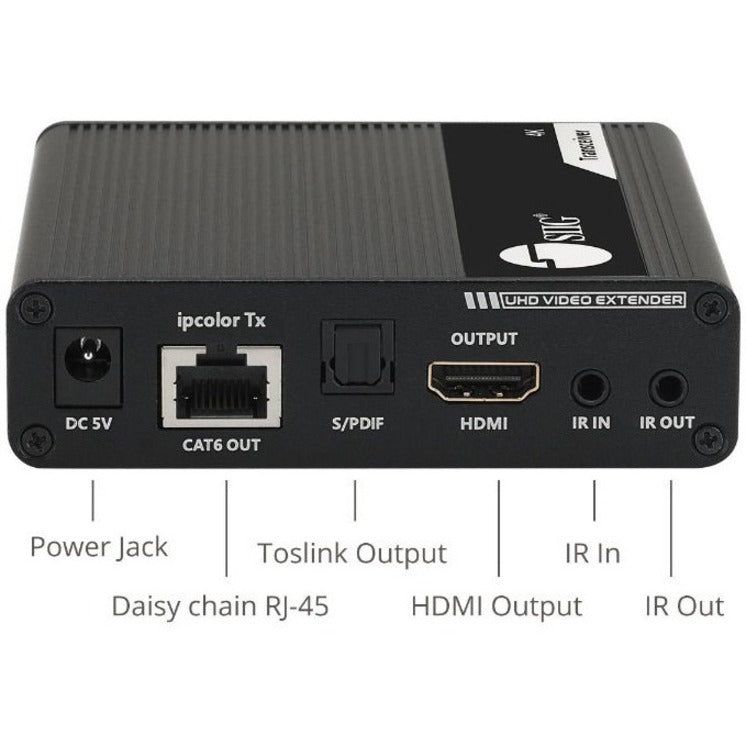 Detailed view of SIIG ipcolor transceiver rear panel showing labeled ports and connections-alternate-image2