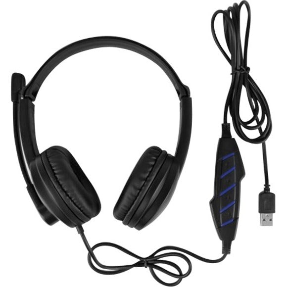 Aluratek headset with in-line controller and USB connection cable