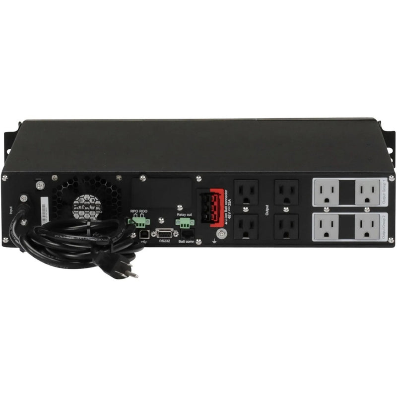 Rear view of Eaton 9PX UPS showing outlets and connectivity ports