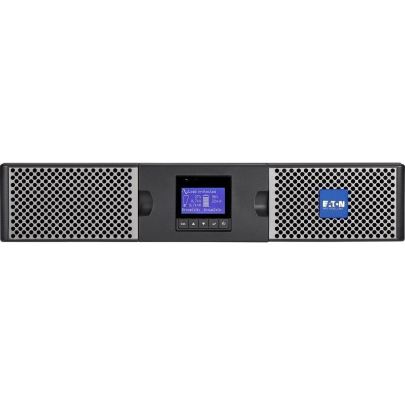 Detailed view of Eaton 9PX UPS LCD screen interface