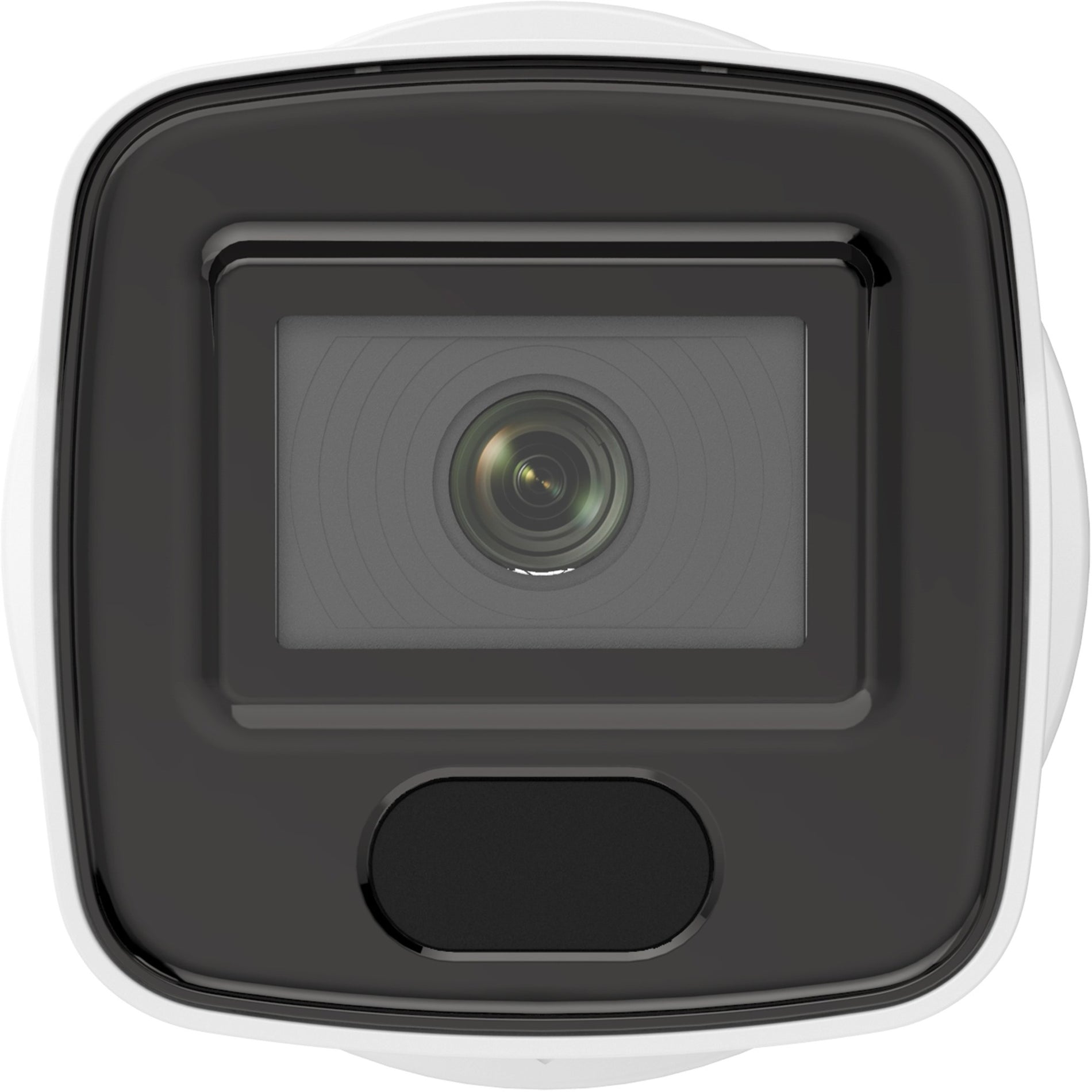 Front view of Hikvision security camera showing detailed lens assembly and IR sensor configuration-alternate-image2