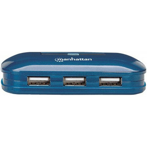 Manhattan 161039 Hub USB 2.0 de Alta Velocidad Ultra 7 Puertos Compatible con PC/Mac Descatalogado