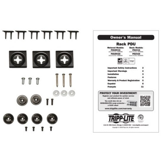 Tripp Lite PDUV15-48 16-Outlets PDU, 120V AC, 15A, 1440W, Rack-Mountable