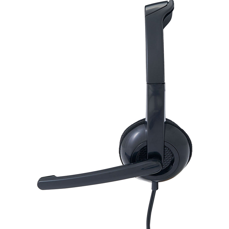 Side profile of Verbatim headset highlighting the adjustable boom microphone design