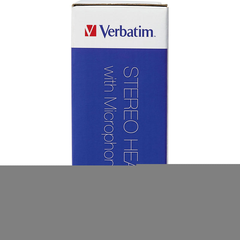 Verbatim stereo headset retail packaging showing brand logo and product name