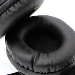 Detailed view of AE-55 leatherette ear cushion padding