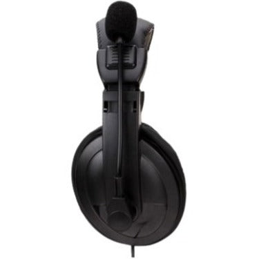 Side view of Ergoguys EG-55BLK headset showing ear cup design and adjustable microphone arm-alternate-image2