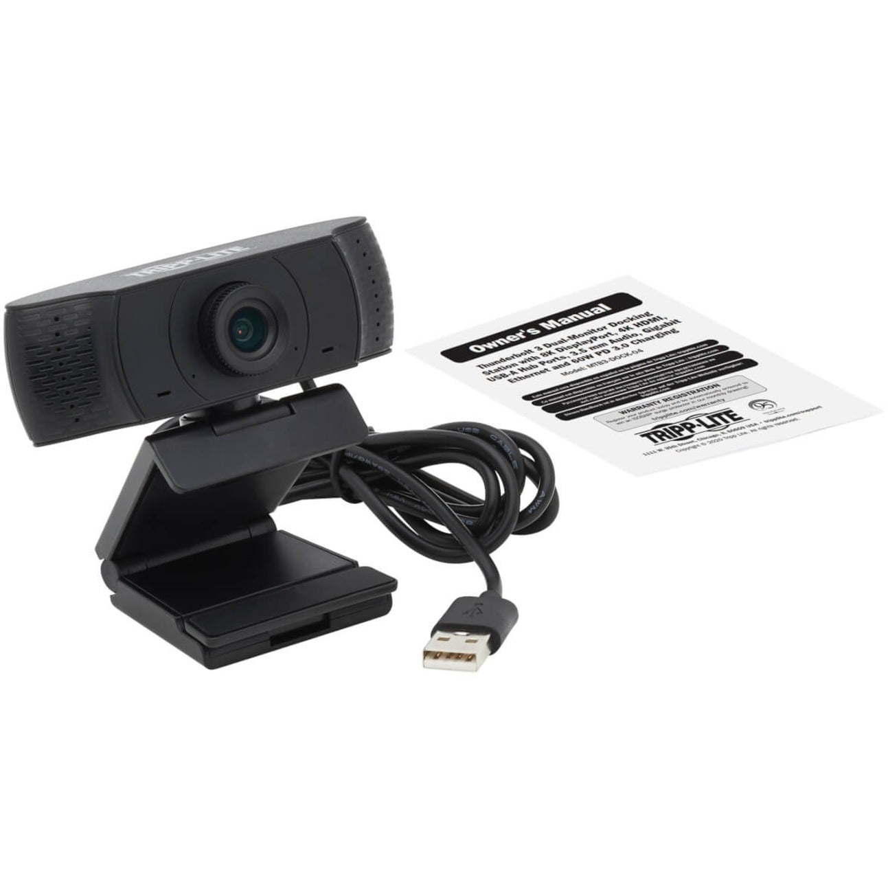 Tripp Lite AWC-001 Webcam HD 1080p USB avec microphone pour ordinateurs portables et de bureau garantie de 3 ans 2 mégapixels 30 images par seconde