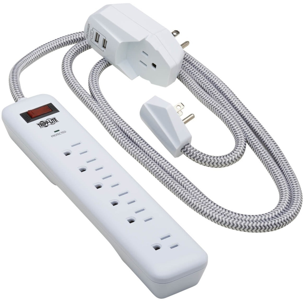 Tripp Lite TLP616USB Protect It! 7-Outlet Surge Suppressor/Protector 120V AC 900J Tripp Lite TLP616USB Protect It! 7-pistorasian ylijännitesuoja/suoja 120V AC 900J