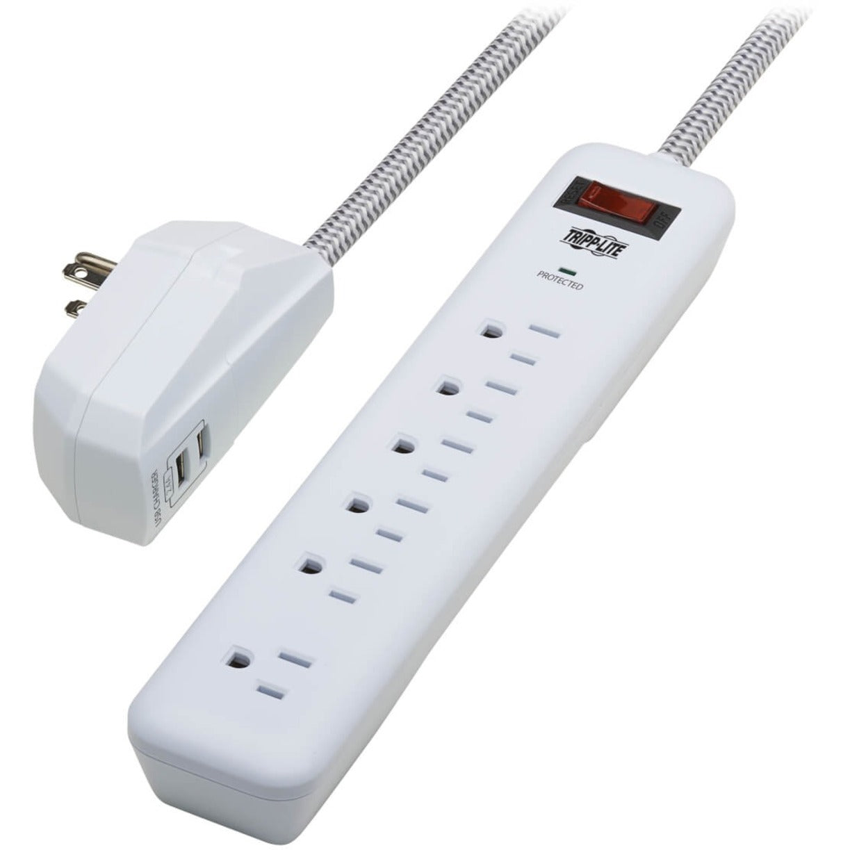 Tripp Lite TLP616USB Protect It! 7-Outlet Surge Suppressor/Protector, 120V AC, 900J