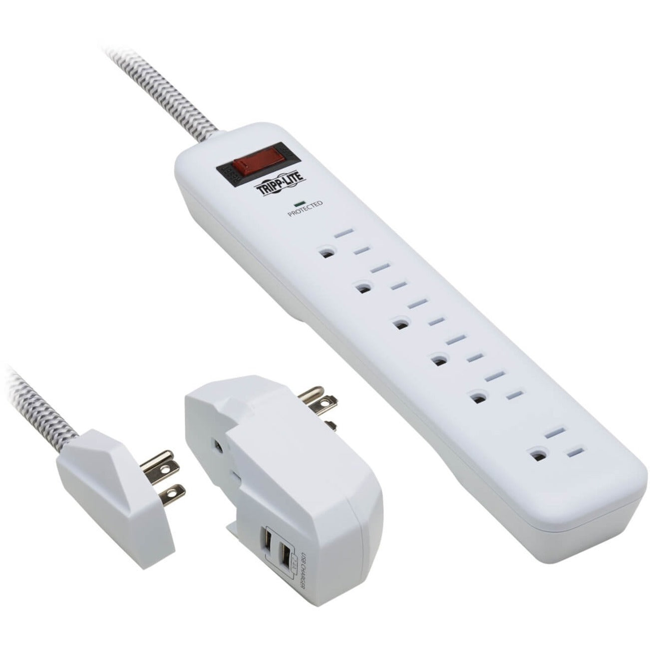 Tripp Lite TLP616USB Protect It! 7-Outlet Surge Suppressor/Protector, 120V AC, 900J