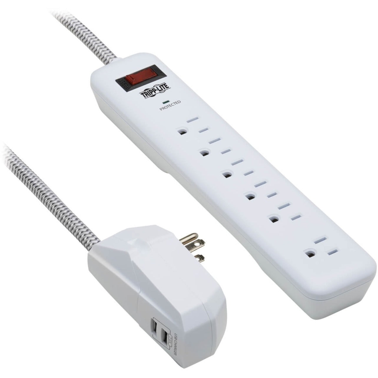 Tripp Lite TLP616USB Protect It! 7-Outlet Surge Suppressor/Protector 120V AC 900J Tripp Lite TLP616USB Protect It! 7-pistorasian ylijännitesuoja/suoja 120V AC 900J