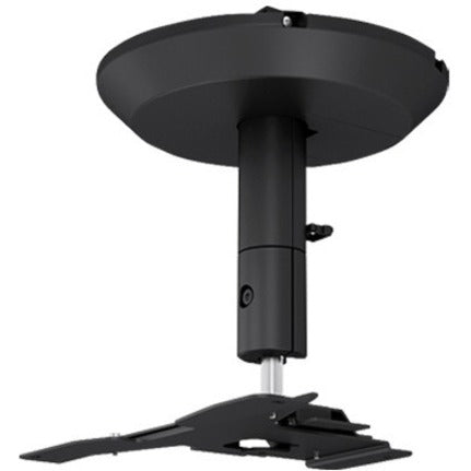 Black Epson ELPMB60B ceiling mount with ball joint mechanism and adjustable bracket shown from side angle