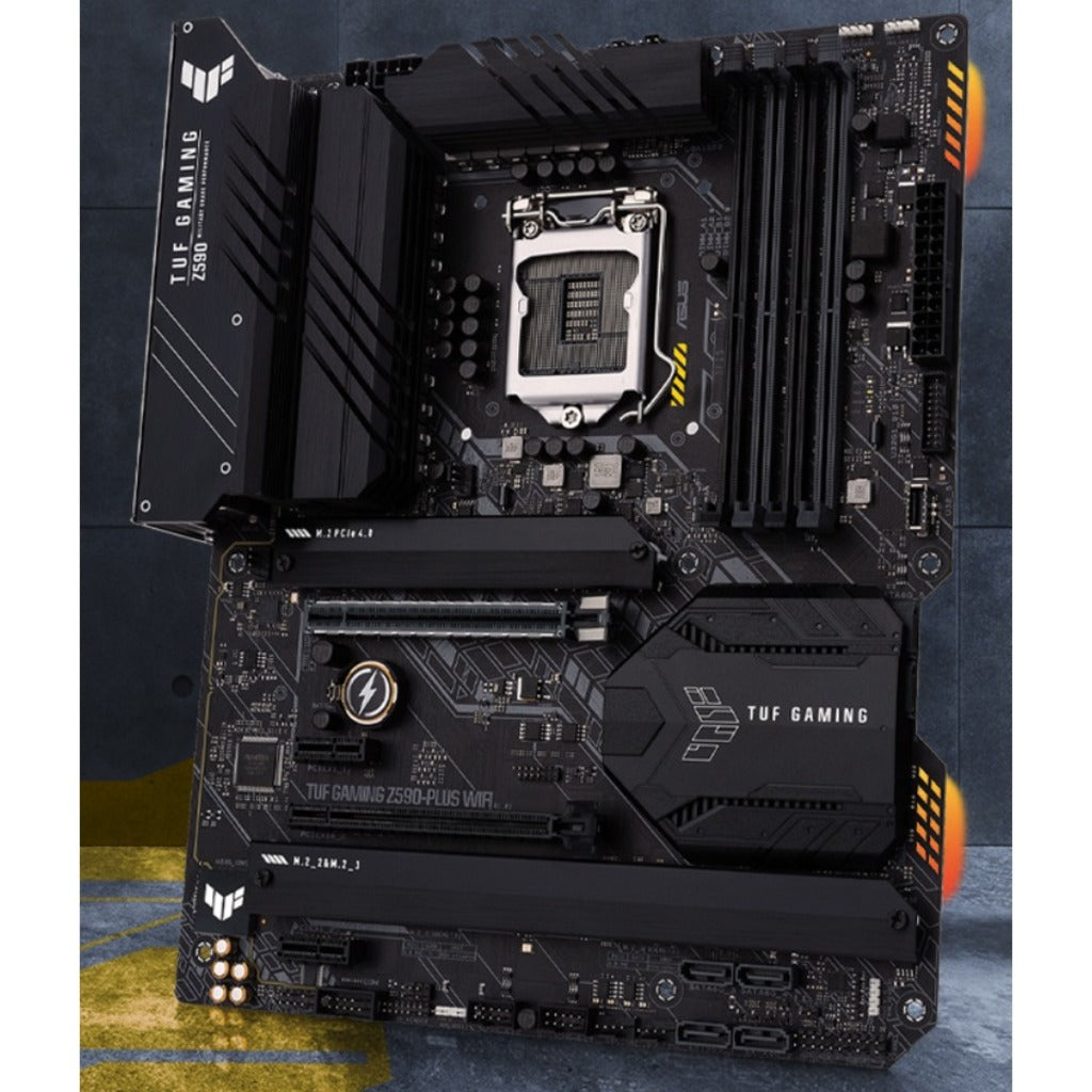 ASUS TUFGAMINGZ590PLUS TUF Gaming Z590-Plus/90MB16B0-M0AAY0 LGA 1200 ATX Gaming Motherboard, PCIe 4.0, 3xM.2/NVMe SSD, 14+2 Power Stages, USB 3.2 Gen 1 Front Panel Type-C, 2.5Gb LAN, Thunderbolt 4, Aura RGB Lighting