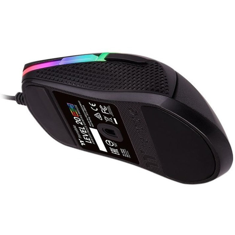 Tt eSPORTS GMO-LVT-WDOOBK-01 Level 20 RGB Gaming Mouse, Ergonomic Fit, 16000 dpi, 8 Buttons