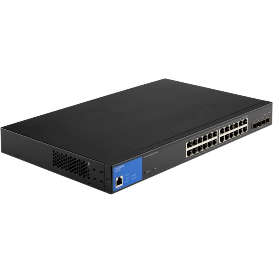 Linksys LGS328MPC 24-Port Managed Gigabit PoE+ Switch, TAA Compliant, 5 Year Warranty, 410W PoE Budget