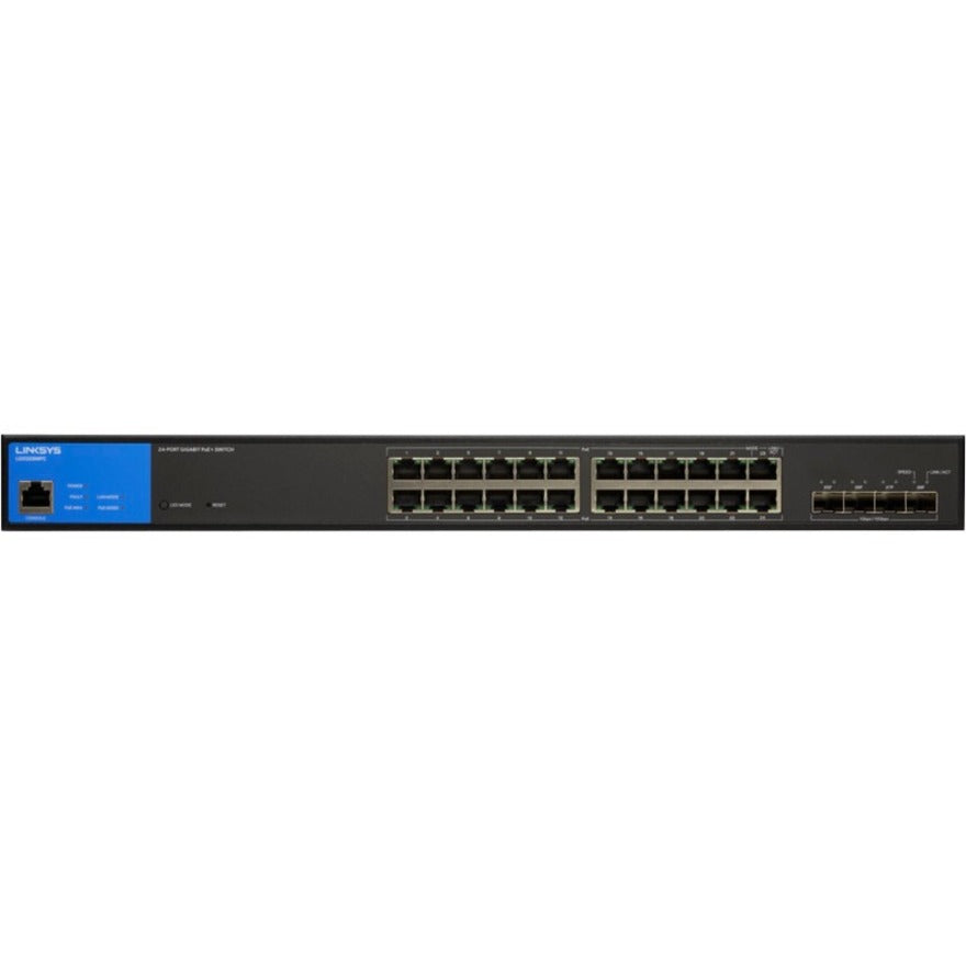 Linksys LGS328MPC 24-Port Managed Gigabit PoE+ Switch, TAA Compliant, 5 Year Warranty, 410W PoE Budget