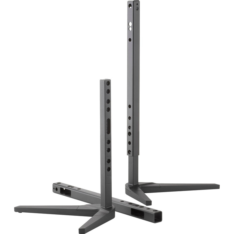 NEC ST-43M tabletop display stand showing dual support posts with multiple mounting points and stable triangular base design