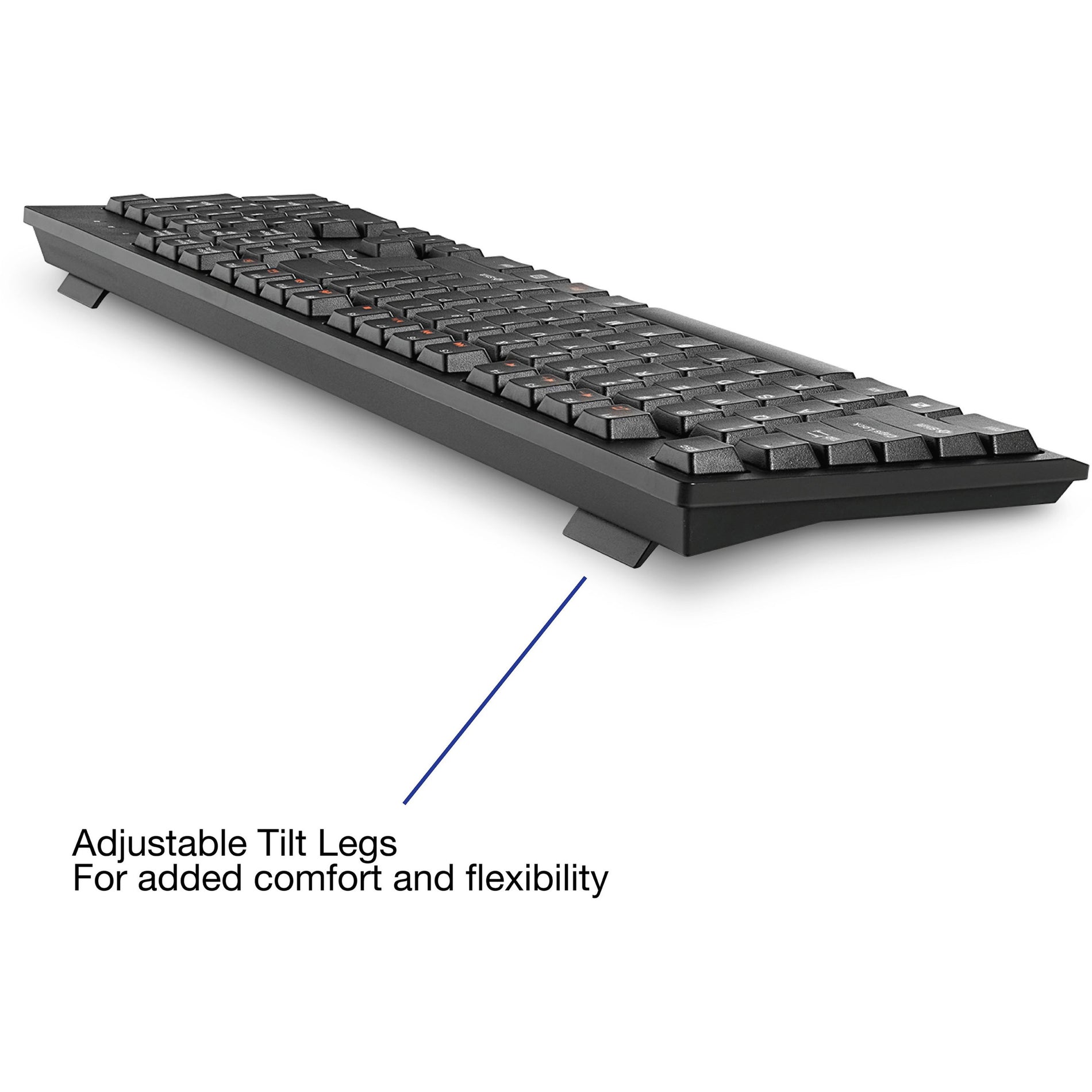 Verbatim wireless keyboard highlighting adjustable tilt legs for ergonomic comfort-alternate-image3